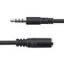 StarTech.com Cable de Extensión Alargador Mini-Jack 3.5 mm 4 Polos (CTIA) 1 Metro Negro para Auriculares, Headset, PC y Móvil MUHSMF1M