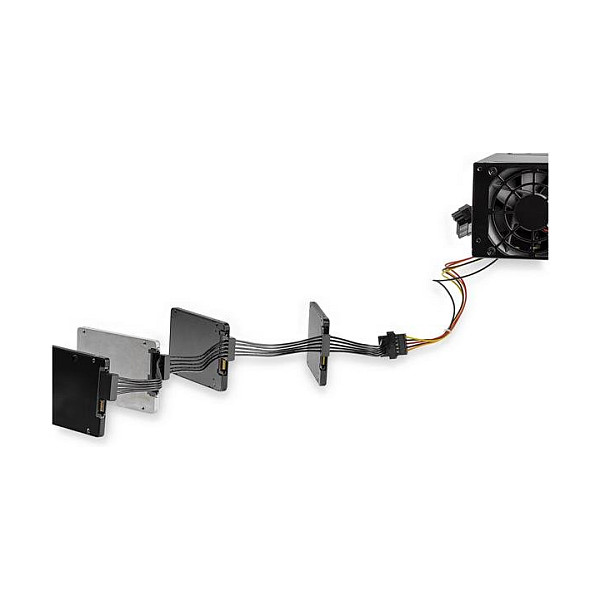 StarTech Cable divisor de alimentación SATA 1 macho a 4 hembra, 40 cm StarTech Cable divisor de alimentación SATA 1 macho a 4 hembra, 40 cm