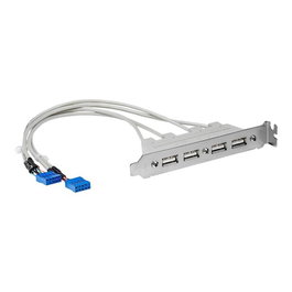 StarTech.com Bracket Panel de 4 Puertos USB 2.0 Tipo A - 2 Conectores IDC Internos para Ampliación en PC de Sobremesa