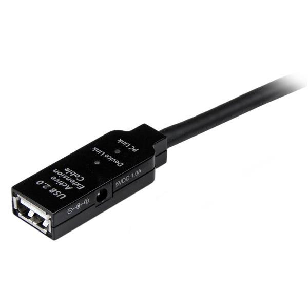 StarTech.com Cable de Extensión USB 2.0 Activo de 20 m - Alargador Amplificado USB A Macho a Hembra