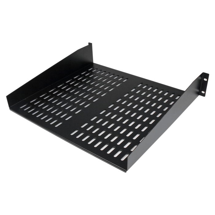 StarTech 2U 16in Universal Vented Rack Mount Cantilever Shelf - Fixed Server Rack Cabinet Shelf - 50lbs / 22kg