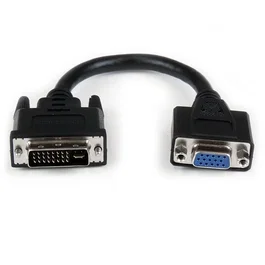 StarTech.com Adaptador Conversor DVI-I a VGA 20cm - DVI-I Macho a HD15 Hembra - Cable Convertidor Negro