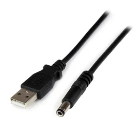 StarTech.com Cable Adaptador USB A Macho a Conector Coaxial Barrel 5.5mm 5V DC 1m