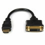StarTech Adaptador HDMI Macho a DVI-D Hembra 0.20m Negro HDDVIMF8IN