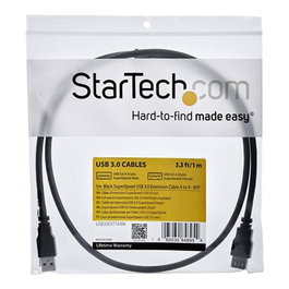 StarTech Cable Alargador Extensión USB 3.0 SuperSpeed 1 m Macho A Hembra Tipo A - Negro