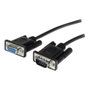 StarTech Cable de Extensión Serie RS232 DB9 Macho a Hembra 1 m / Cable Alargador RS-232 Directo Blindado Negro