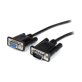 StarTech Cable Serial RS232 DB9 0.5 m M/F Directo Negro - Extensión para EGA y Vídeo