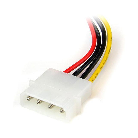 StarTech Adaptador Cable de Alimentación SATA a Molex 4 Pines - 6 Pulgadas (15 cm), Ángulo a la Izquierda