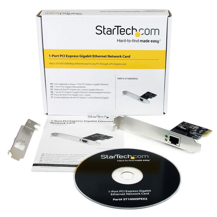 StarTech.com Tarjeta de Red PCI Express 1 Puertos Gigabit Ethernet PCIe x1, Perfil Bajo, Chipset Realtek RTL8111E, St1000Spex2, Compatible con Windows, Mac, Linux