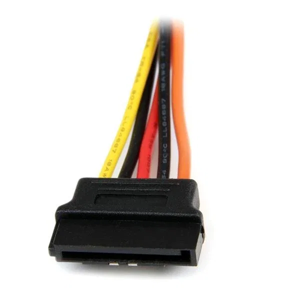 StarTech.com PYO2LSATA Cable Divisor de Alimentación SATA Interno, Macho a 2x Hembra, 15cm, con Cierre de Seguridad, para Discos Duros