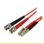 StarTech Cable de Fibra Óptica Patch Multimodo OM2 LC-ST 1m, Duplex 50/125, 10 Gbit/s, Naranja, LSZH