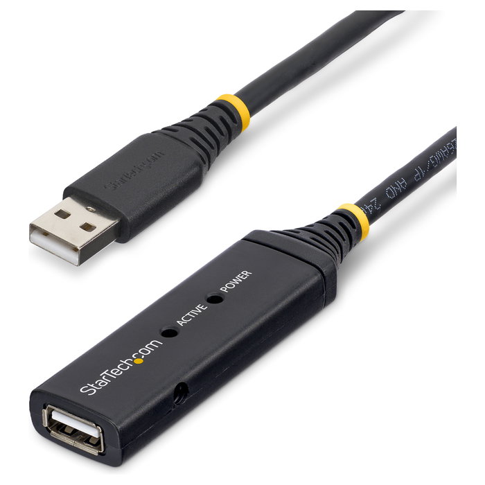 StarTech.com Cable de Extensión USB 2.0 Activo 15m USB A Macho a Hembra, Negro