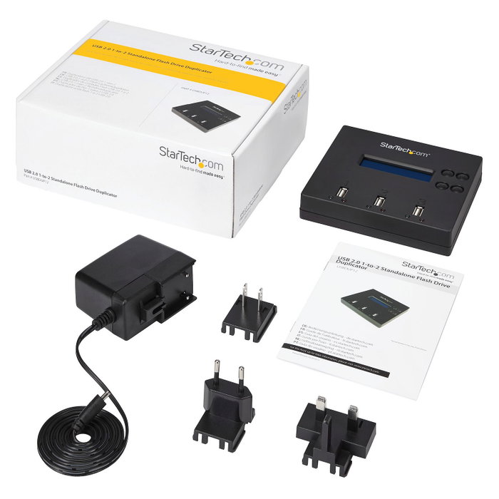 StarTech.com USBDUP12 Duplicador y Borrador de Unidades USB 1:2 Azul