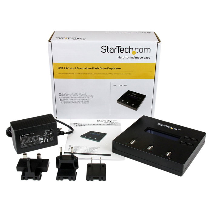 StarTech.com USBDUP12 Duplicador y Borrador de Unidades USB 1:2 Azul