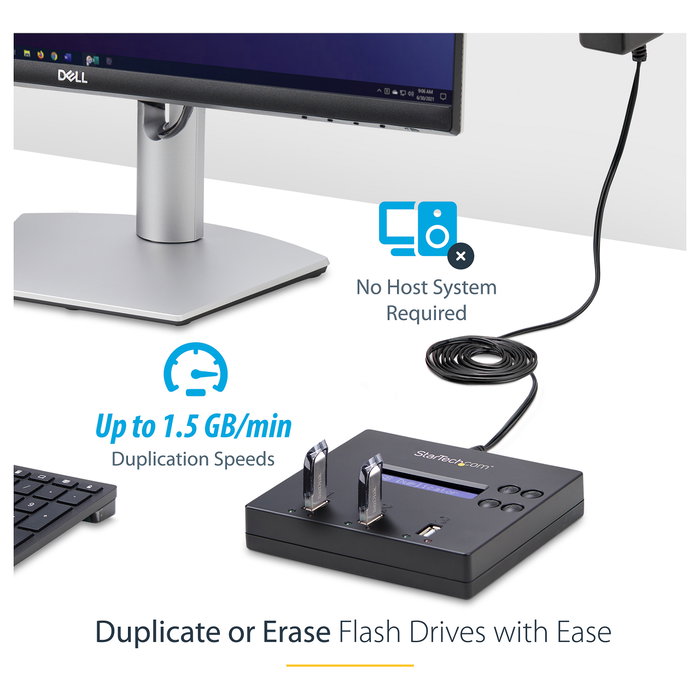 StarTech.com USBDUP12 Duplicador y Borrador de Unidades USB 1:2 Azul