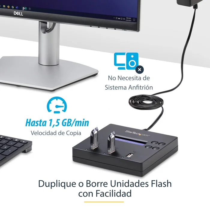 StarTech.com USBDUP12 Duplicador y Borrador Autónomo de Memorias USB 1:2