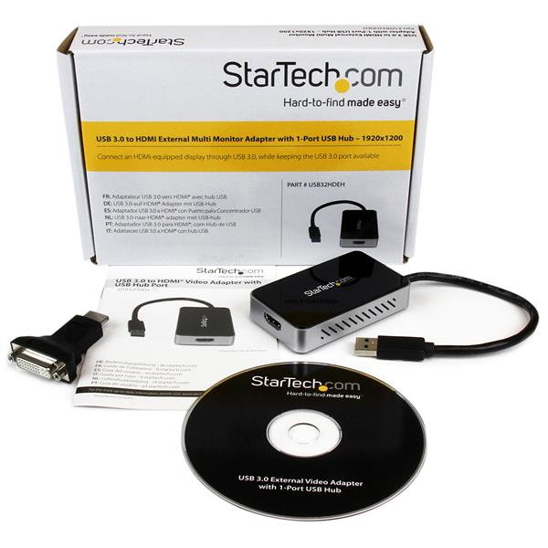Startechcom Adaptador USB 3.0 a HDMI 1920x1200 y Hub USB 3.0 para Expansión de Portátil o PC Startechcom Adaptador USB 3.0 a HDMI 1920x1200 y Hub USB 3.0 para Expansión de Portátil o PC