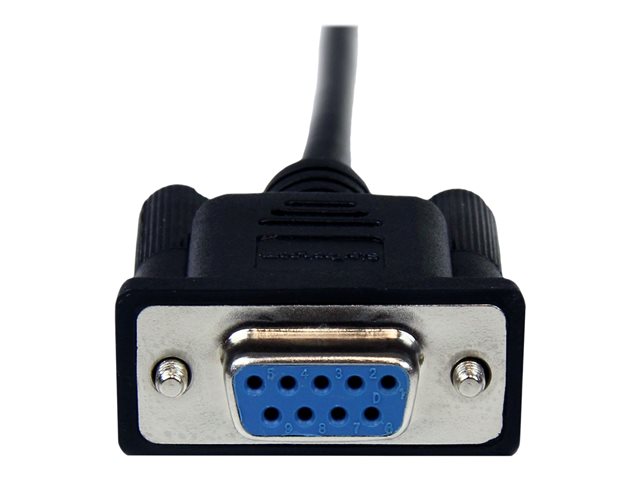 Startech Cable Módem Nulo Serial DB-9 Hembra a Macho - 1m Negro - Para Conexión Directa RS-232 entre Dispositivos