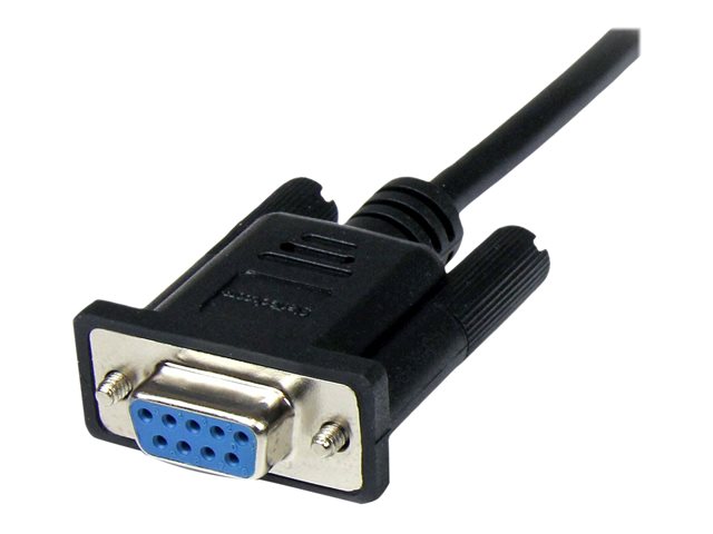 Startech Cable Módem Nulo Serial DB-9 Hembra a Macho - 1m Negro - Para Conexión Directa RS-232 entre Dispositivos