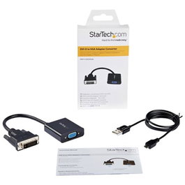 Adaptador DVI-D a VGA Startech DVI2VGAE 0,19 m Negro