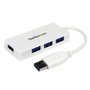 StarTech.com ST4300MINU3W Hub USB 3.0 de 4 Puertos USB-A, 5 Gbps, Plug and Play, Blanco