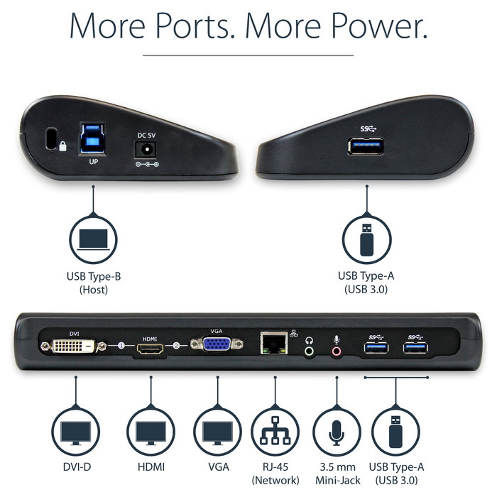 StarTech.com Docking Station USB 3.0 con doble monitor HDMI/DVI/VGA y Ethernet Gigabit StarTech.com Docking Station USB 3.0 con doble monitor HDMI/DVI/VGA y Ethernet Gigabit