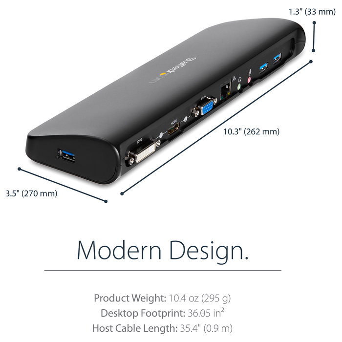 StarTech.com Docking Station USB 3.0 con doble monitor HDMI/DVI/VGA y Ethernet Gigabit StarTech.com Docking Station USB 3.0 con doble monitor HDMI/DVI/VGA y Ethernet Gigabit