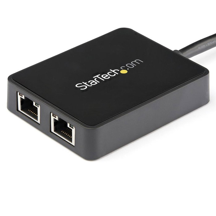StarTech.com USB32000SPT Adaptador de Red USB 3.0 a Ethernet Gigabit Dual con 2 Puertos RJ45 y USB Pasante