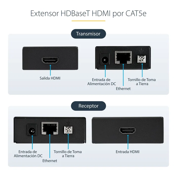 StarTech Extensor de señal HDMI HDBaseT ST121HDBTE 4K StarTech Extensor de señal HDMI HDBaseT ST121HDBTE 4K