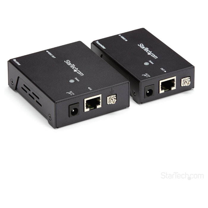StarTech.com Extensor HDMI HDBaseT por Cable Cat5e/Cat6 - POC, 4K Ultra HD 4096x2160 a 70 m, Transmisor y Receptor, Incluye Adaptadores de Enchufe