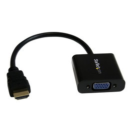 Startech Adaptador Conversor de Video HDMI a VGA HD15, Activo Full HD 1080p 60Hz, Cable 24.5 cm, Plug and Play, Negro - Ref. StarTech.com