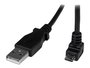 StarTech Cable USB A a Micro USB B 2 metros, Angulado 90° hacia abajo, USB 2.0, Conectores Niquelados, 28 AWG
