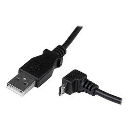 StarTech Cable USB A a Micro USB B 2 metros, Angulado 90° hacia abajo, USB 2.0, Conectores Niquelados, 28 AWG