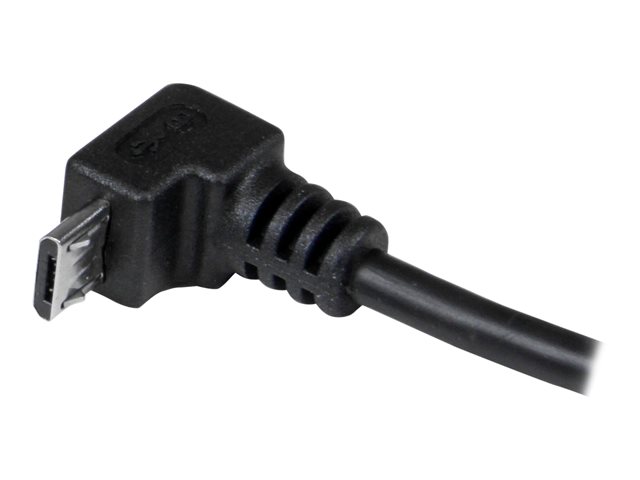 StarTech Cable USB A a Micro USB B 2 metros, Angulado 90° hacia abajo, USB 2.0, Conectores Niquelados, 28 AWG