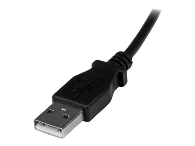 StarTech Cable USB A a Micro USB B 2 metros, Angulado 90° hacia abajo, USB 2.0, Conectores Niquelados, 28 AWG