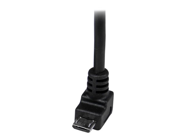 StarTech Cable USB A a Micro USB B 2 metros, Angulado 90° hacia abajo, USB 2.0, Conectores Niquelados, 28 AWG