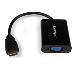 StarTech Adaptador HDMI a VGA con Audio Jack 3.5 mm (1080p, 25 cm) - Conversor Activo - 3 Años de Garantía