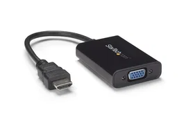 StarTech.com Adaptador Conversor de Vídeo y Audio HDMI a VGA con Audio de 3,5 mm y Micro-USB, Negro