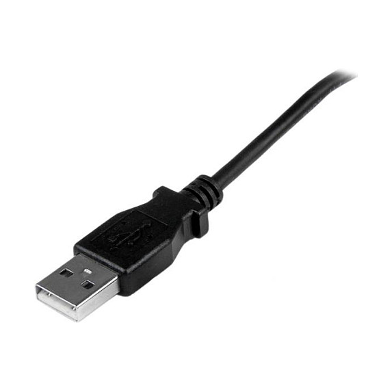 StarTech Cable USB 2.0 A a Micro USB B Acodado Hacia Arriba 2m Negro - Adaptador para Teléfono Móvil