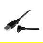 StarTech Cable USB 2.0 A a Micro USB B Acodado Hacia Arriba 2m Negro - Adaptador para Teléfono Móvil