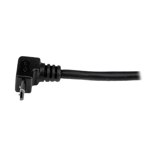 StarTech Cable USB 2.0 A a Micro USB B Acodado Hacia Arriba 2m Negro - Adaptador para Teléfono Móvil