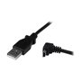 StarTech.com Cable Adaptador USB A Macho a Mini USB B Macho Acodado en Ángulo hacia Abajo 2m