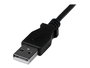 StarTech Cable Adaptador USB Tipo A a Mini USB B 2m Negro Acodado 90° para Cámara GPS Disco Externo USB 2.0 Doble Blindado