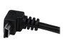 StarTech Cable Adaptador USB Tipo A a Mini USB B 2m Negro Acodado 90° para Cámara GPS Disco Externo USB 2.0 Doble Blindado