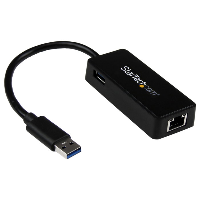 StarTech.com Adaptador de red USB 3.0 a Gigabit Ethernet con puerto USB integrado USB31000SPTB