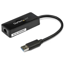 StarTech.com Adaptador de Red USB 3.0 Gigabit Ethernet RJ45 y Puerto USB - Negro