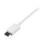 StarTech.com Cable USB A a Micro USB B 2 m Blanco - USB 2.0 Macho a Macho para Teléfono Móvil Smartphone