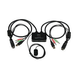 StarTech.com KVM Switch 2 Puertos HDMI USB con Cables Integrados SV211HDUA
