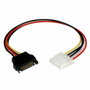 Startech Cable Adaptador de Corriente Molex 4 Pines a SATA 0.30m LP4SATAFM12