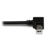 StarTech.com Cable USB 2.0 Tipo A a USB B Angulado Izquierdo USBAB2ML - 2 metros para Impresora, Scanner y Periféricos - Conector Acodado
